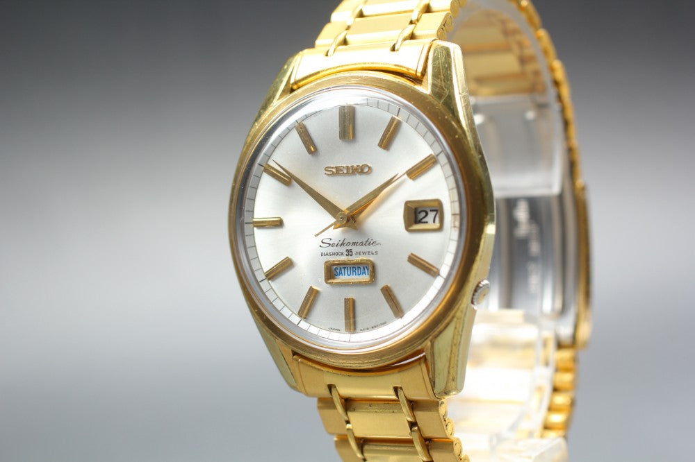SEIKO Matic Weekdater 6218-8971 Silver Auto 37mm Men's Watch 1965