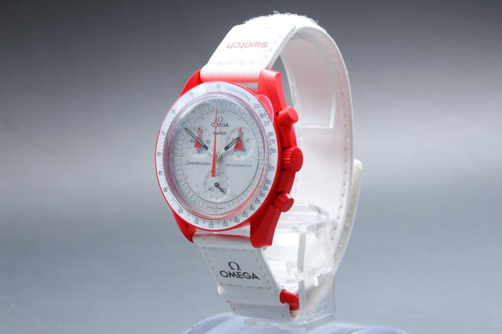 MINT Omega × Swatch Mission To Mars SO33R100 White Quartz 41.5mm Men's Watch