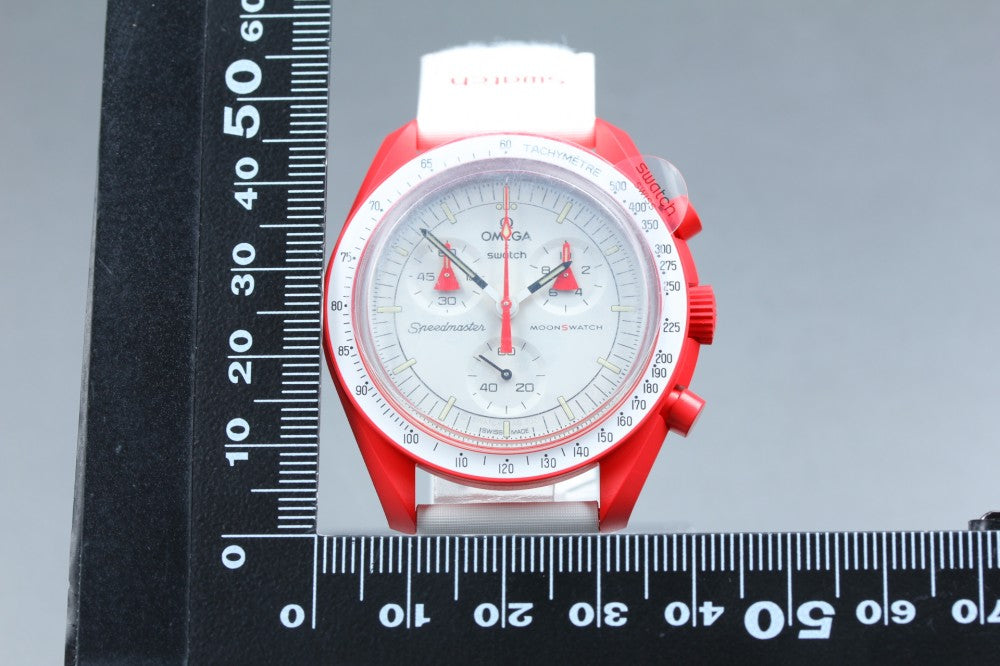 MINT Omega × Swatch Mission To Mars SO33R100 White Quartz 41.5mm Men's Watch
