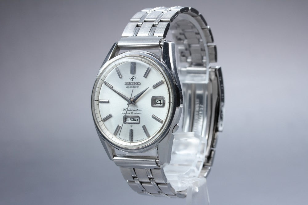 SEIKO Seikomatic Weekdater 6218-8970 Silver Auto 37mm Men's Watch 1965