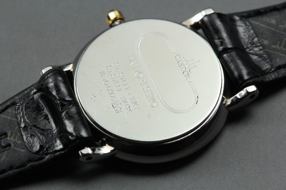 Near MINT SEIKO Credor 2F70-0300 Silver Quartz 23.4mm Ladies Watch