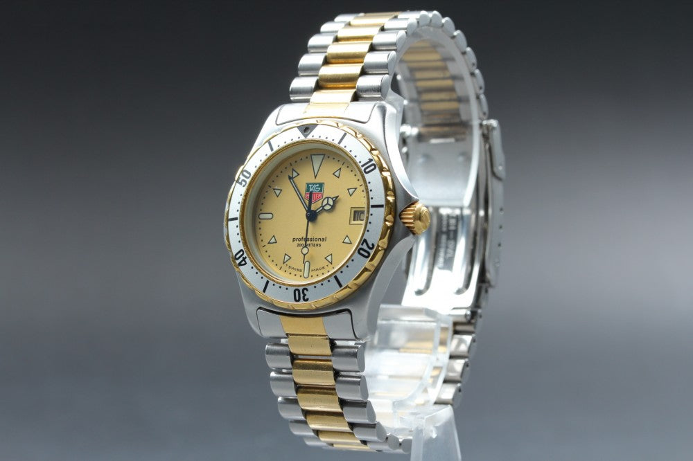 Near MINT TAG Heuer 2000 Professional 974.013R Gold Quartz 36.0mm Men's Watch