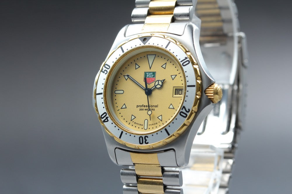 Near MINT TAG Heuer 2000 Professional 974.013R Gold Quartz 36.0mm Men's Watch