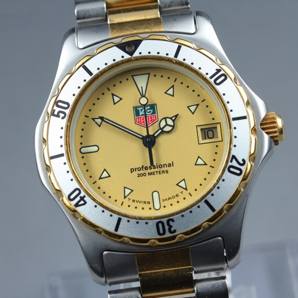 Near MINT TAG Heuer 2000 Professional 974.013R Gold Quartz 36.0mm Men's Watch