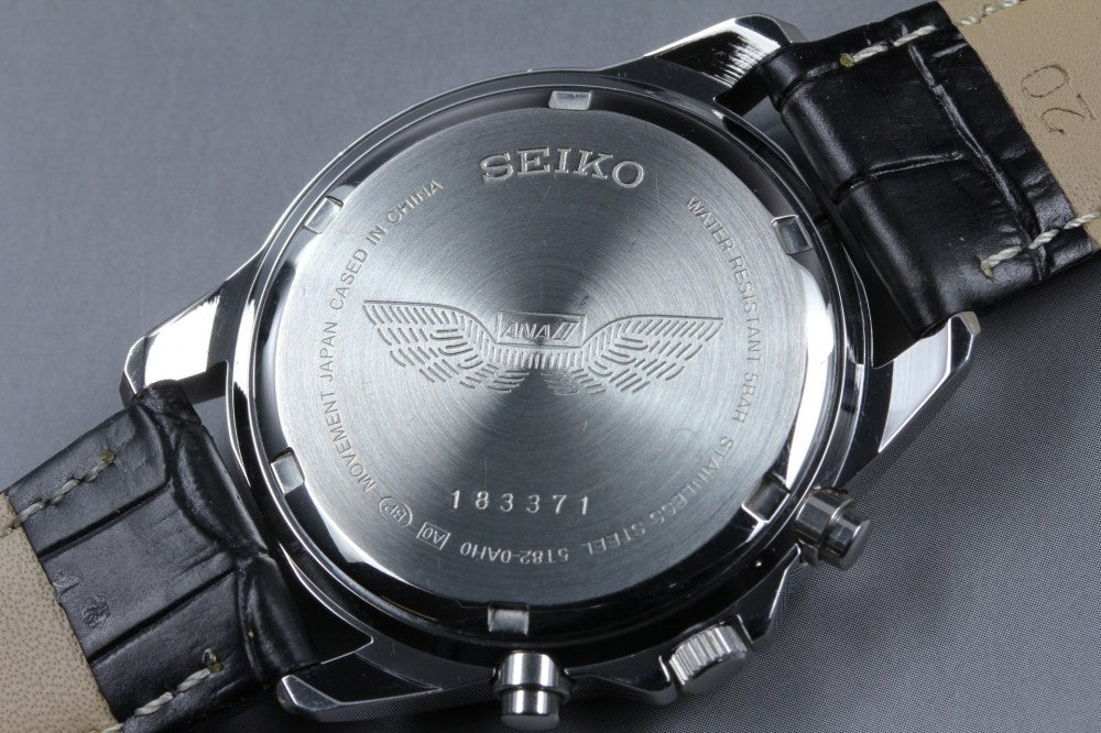 SEIKO World Time 5T82-0AH0 Black Quartz 38mm Men's Watch