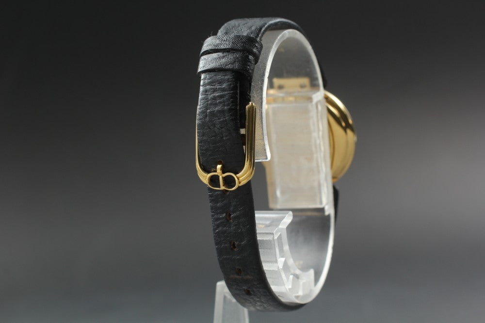 Near MINT Christian Dior Bagheera Black Moon D46-153-5 Black Quartz 25.7mm Ladies Watch