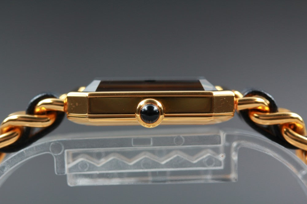 Near MINT CHANEL Premiere L H0001 Black Quartz 20mm Ladies Watch