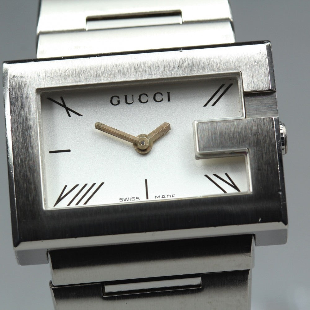 GUCCI 100L Silver Quartz 30.6mm Ladies Watch