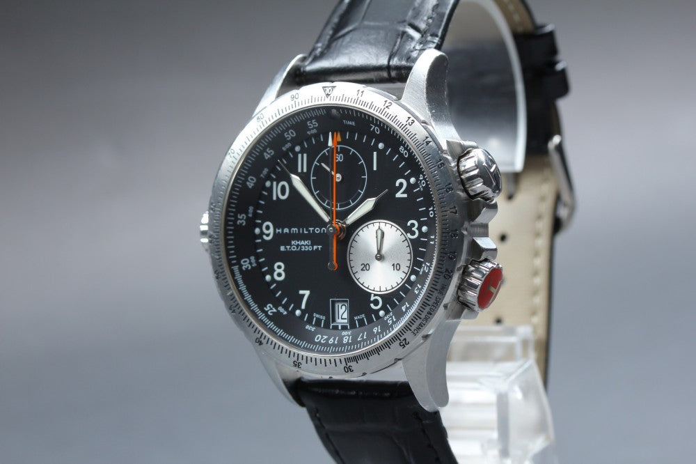 Near MINT HAMILTON Khaki H776121 Silver Quartz 44mm Men's Watch