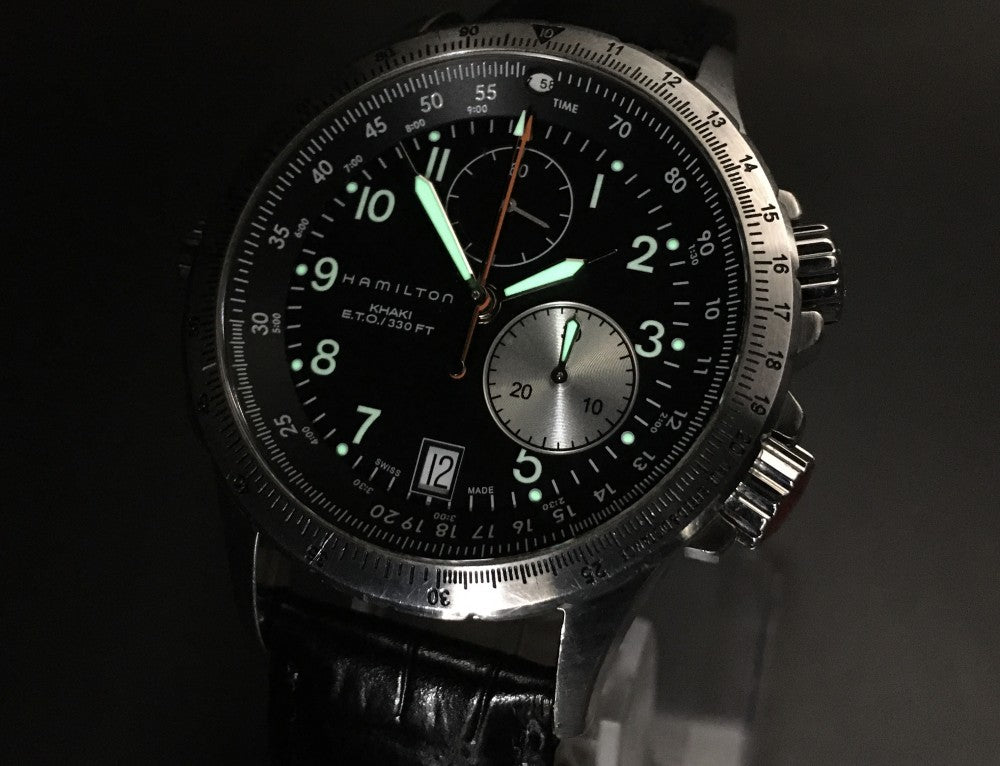 Near MINT HAMILTON Khaki H776121 Silver Quartz 44mm Men's Watch