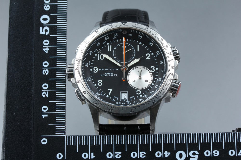 Near MINT HAMILTON Khaki H776121 Silver Quartz 44mm Men's Watch