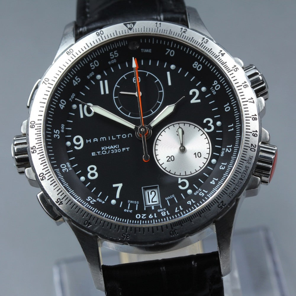 Near MINT HAMILTON Khaki H776121 Silver Quartz 44mm Men's Watch