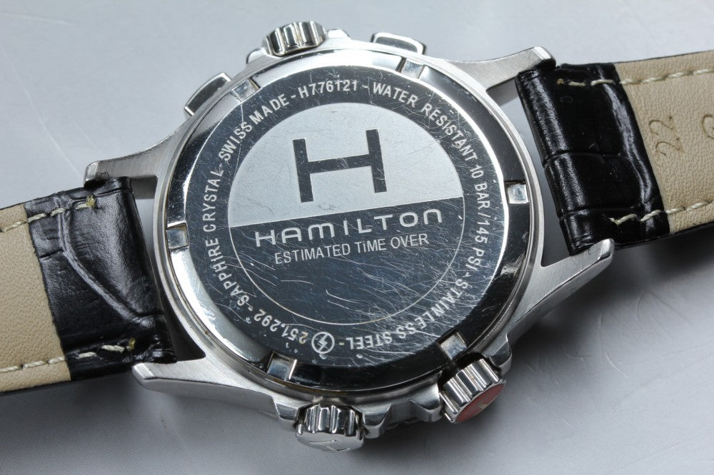 Near MINT HAMILTON Khaki H776121 Silver Quartz 44mm Men's Watch