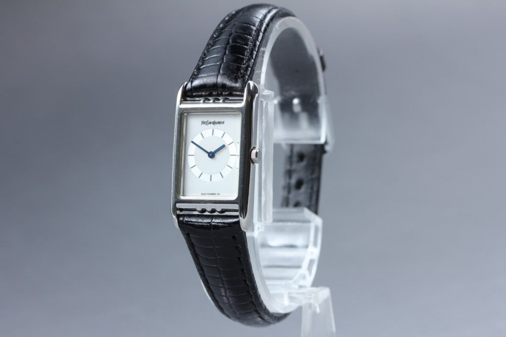 Near MINT YVES SAINT LAURENT 5420-H01067 White Quartz 17.4mm Ladies Watch