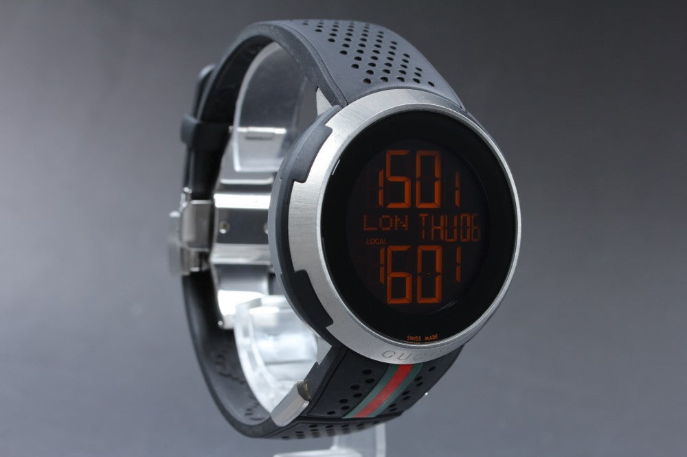 Near MINT GUCCI I-GUCCI 114.1 Black Quartz 49mm Men's Watch