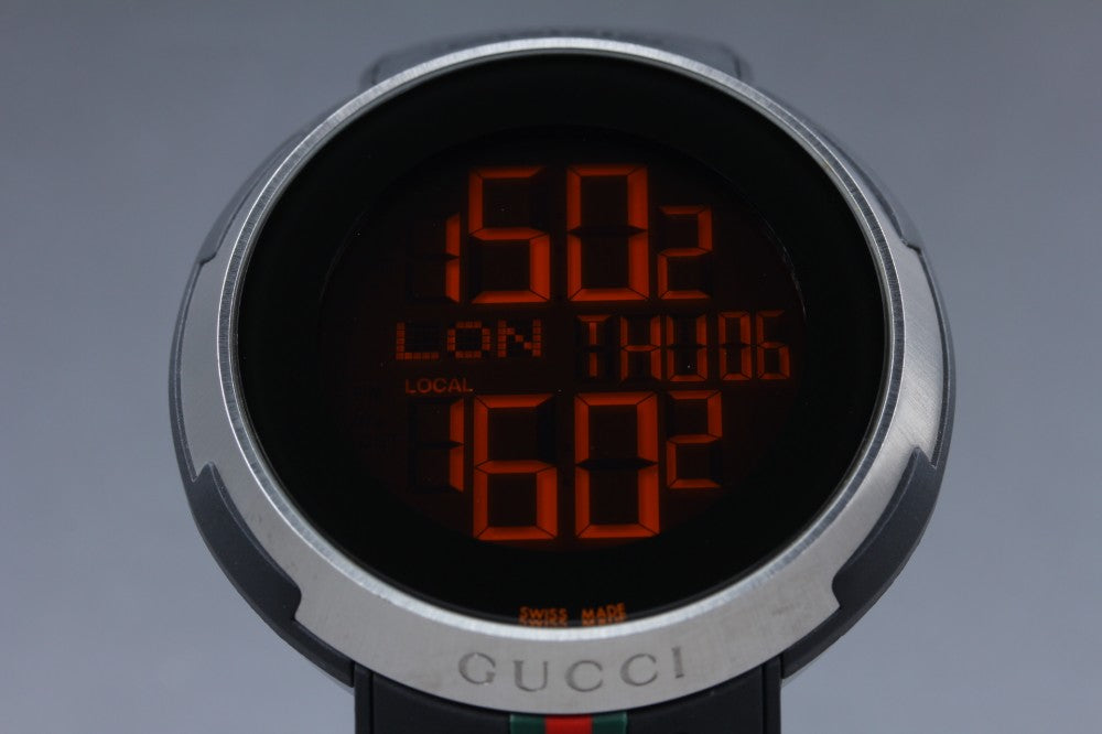Near MINT GUCCI I-GUCCI 114.1 Black Quartz 49mm Men's Watch