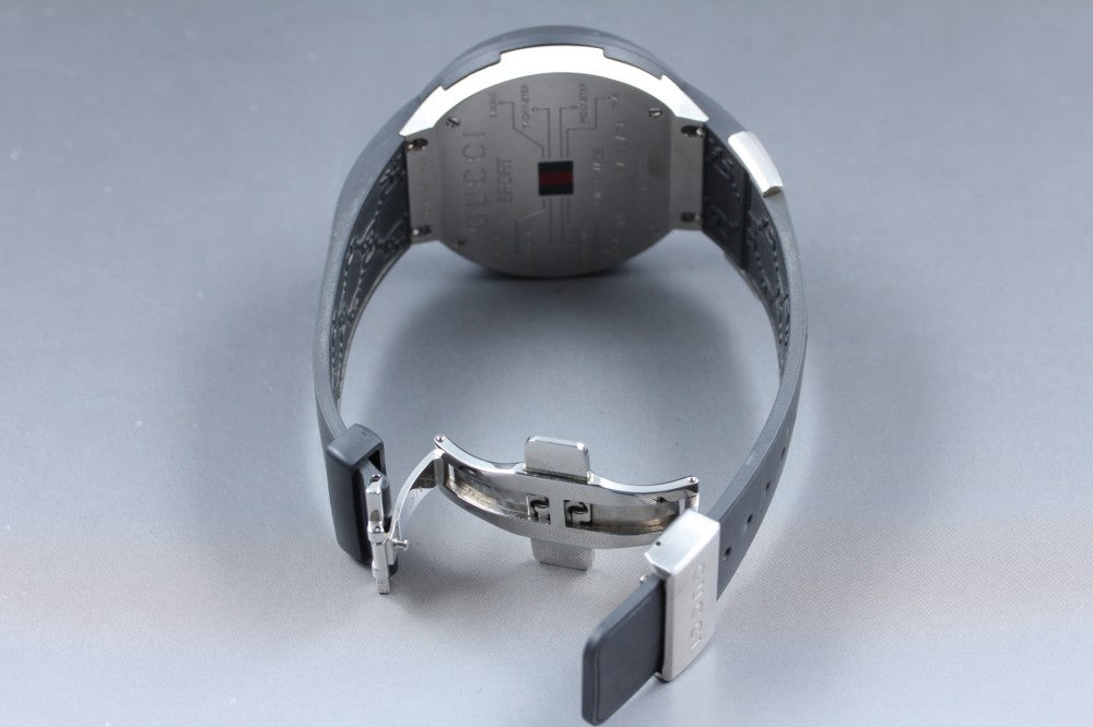 Near MINT GUCCI I-GUCCI 114.1 Black Quartz 49mm Men's Watch