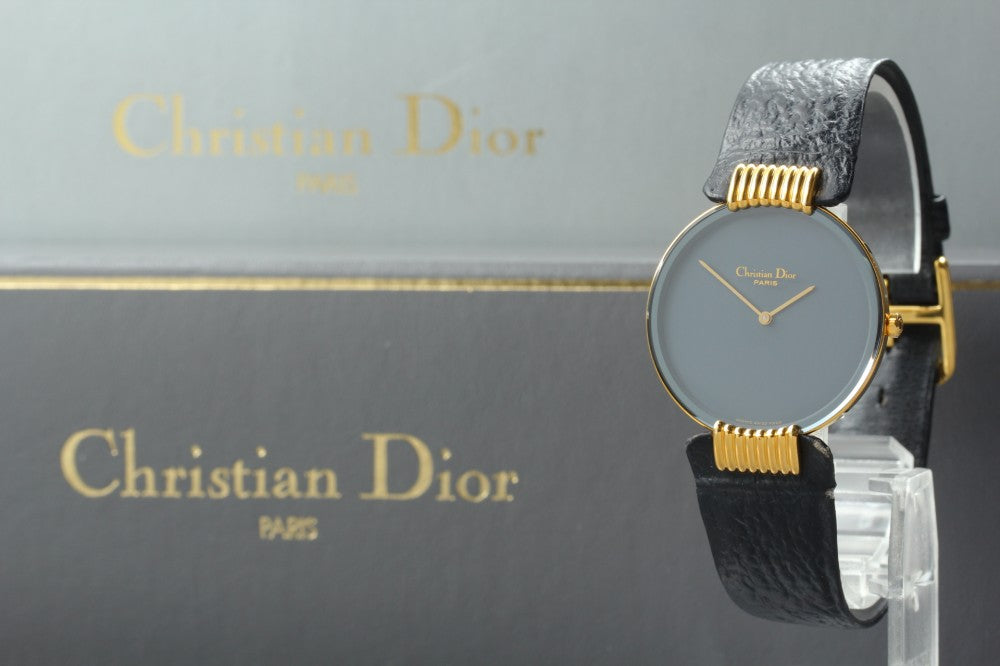 Near MINT Christian Dior 47-153-2 Black Quartz 30mm Men's Watch