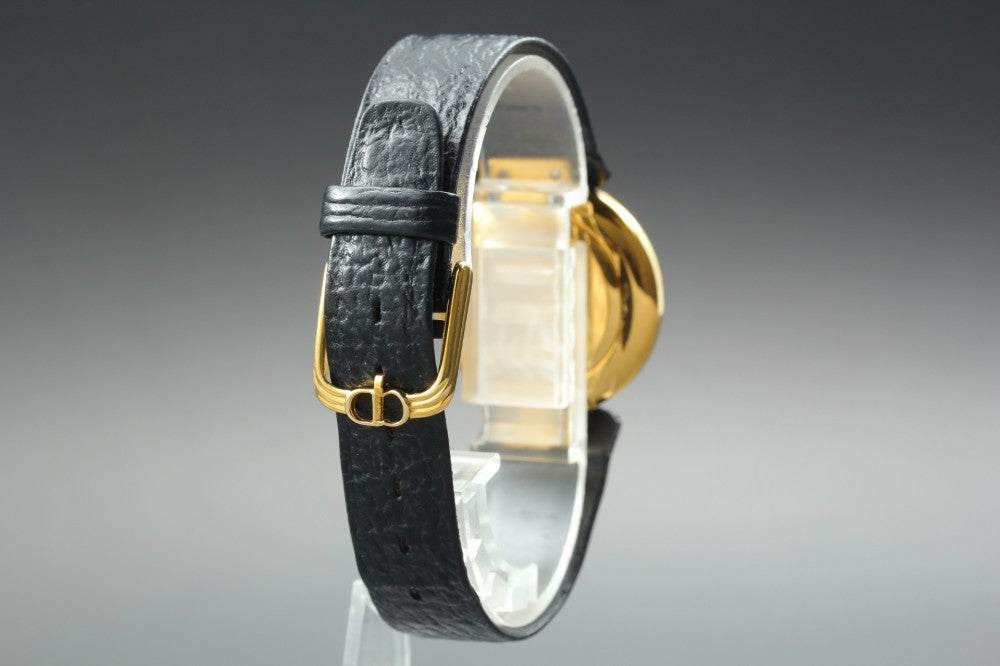 Near MINT Christian Dior 47-153-2 Black Quartz 30mm Men's Watch