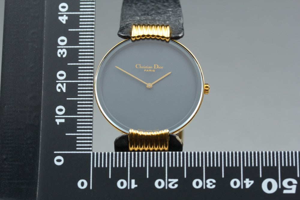 Near MINT Christian Dior 47-153-2 Black Quartz 30mm Men's Watch