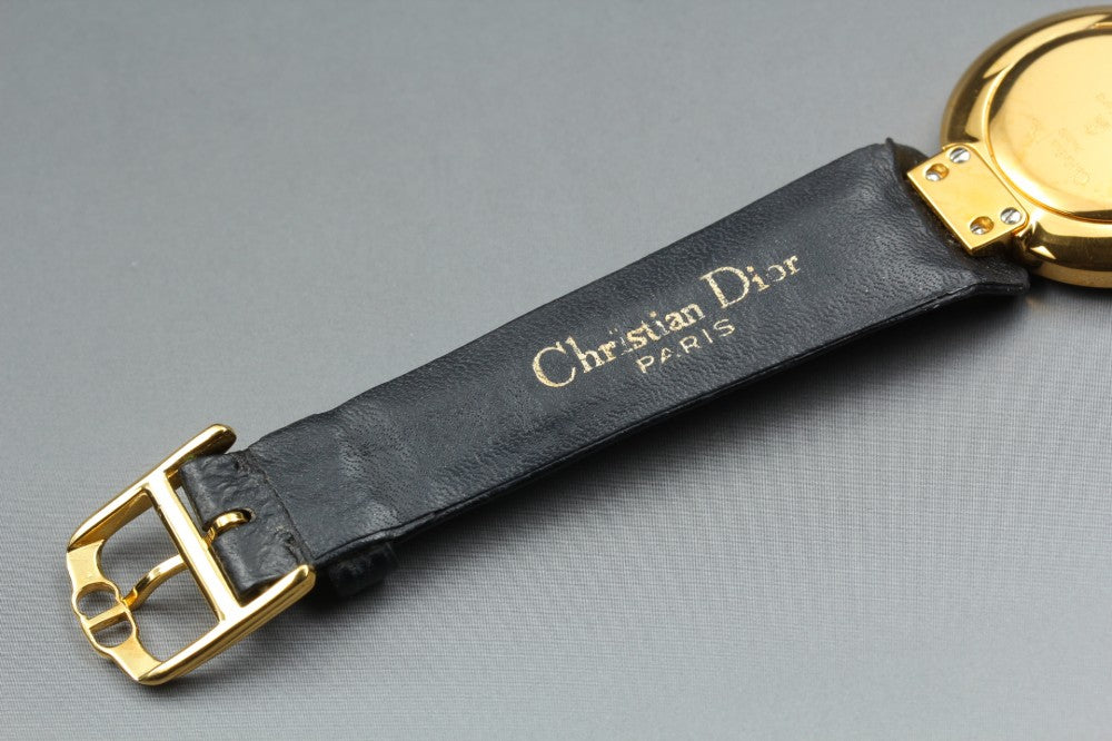 Near MINT Christian Dior 47-153-2 Black Quartz 30mm Men's Watch