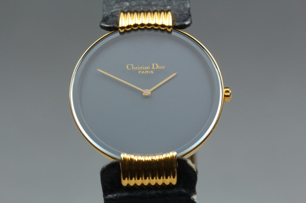 Near MINT Christian Dior 47-153-2 Black Quartz 30mm Men's Watch