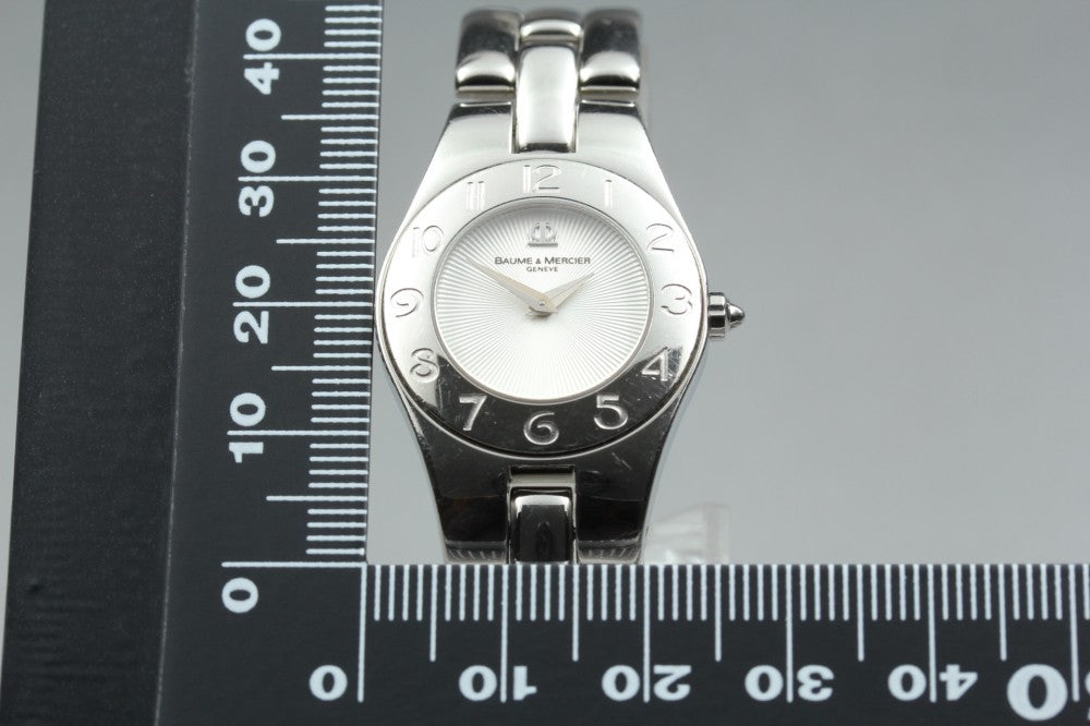 Near MINT Baume&Mercier 65305 Silver Quartz 24.4mm Ladies Watch