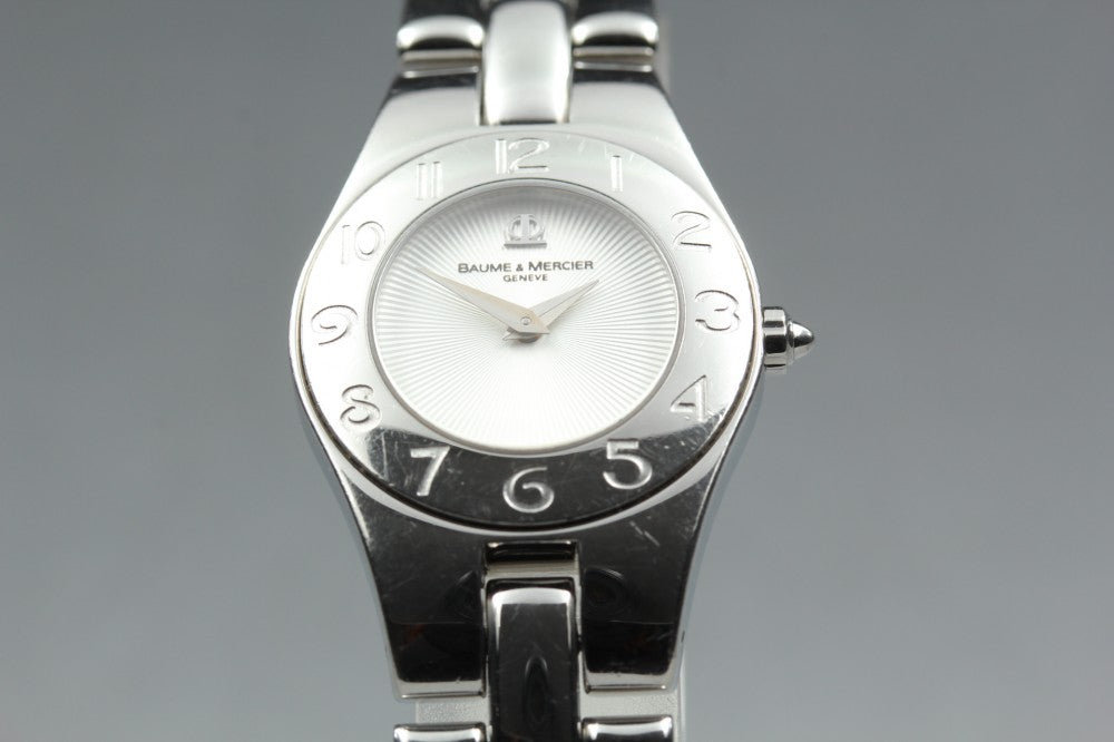 Near MINT Baume&Mercier 65305 Silver Quartz 24.4mm Ladies Watch