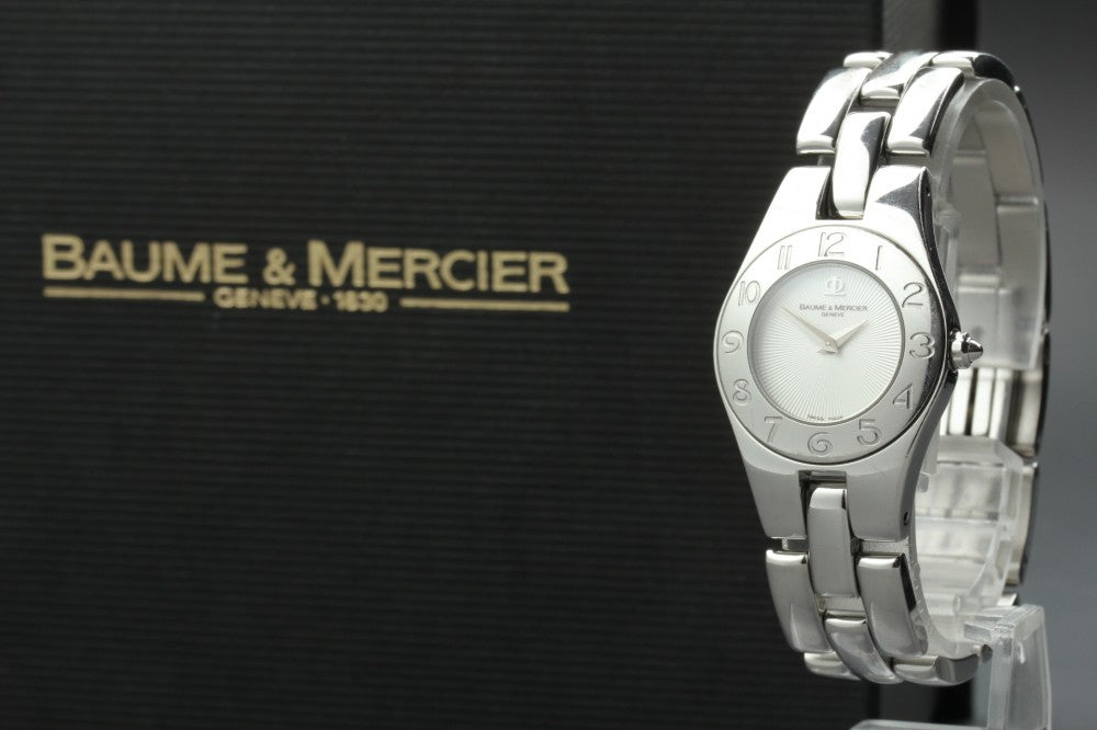 Near MINT Baume&Mercier 65305 Silver Quartz 24.4mm Ladies Watch