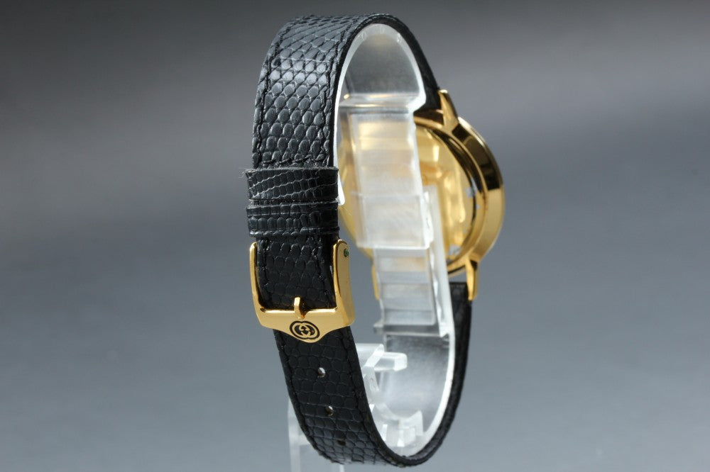 Near MINT GUCCI 3000.2.M Black Quartz 33mm Men's Watch