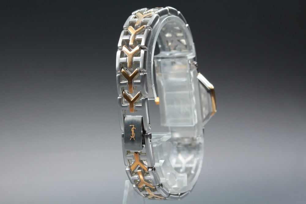 Near MINT Yves Saint Laurent 2200-226313 White Quartz 22.5mm Ladies Watch
