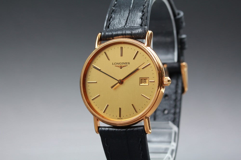 Near MINT LONGINES Grand Classic L4.636.2 Gold Quartz 33mm Men's Watch