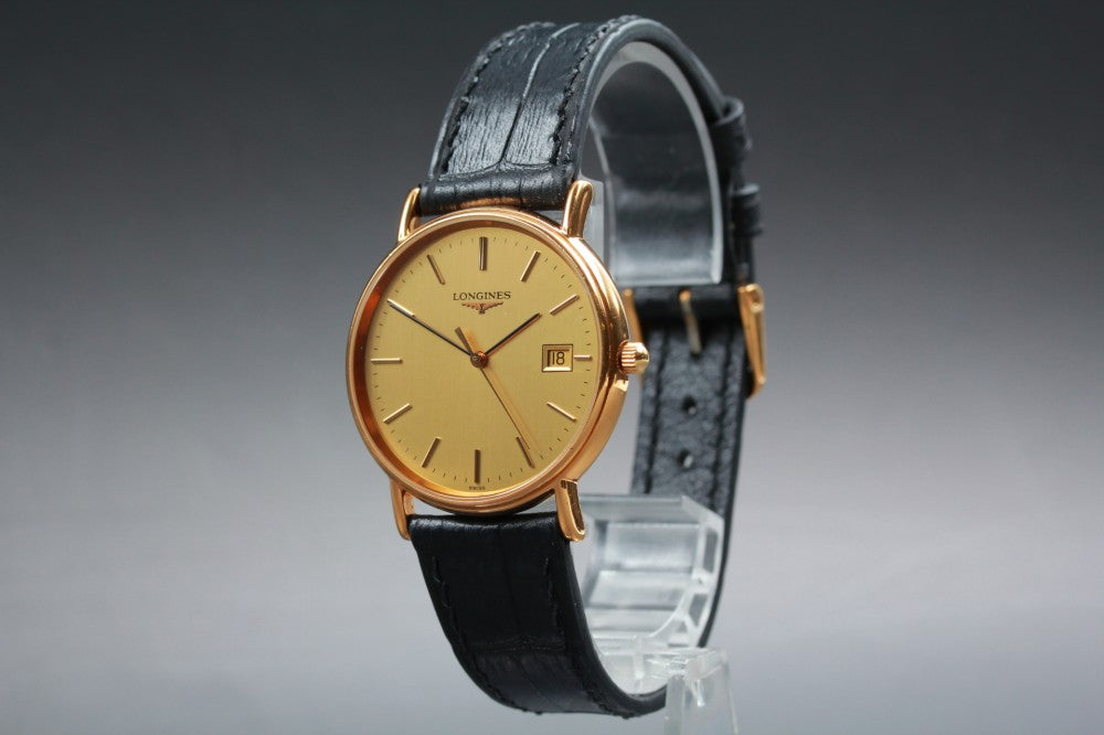 Near MINT LONGINES Grand Classic L4.636.2 Gold Quartz 33mm Men's Watch