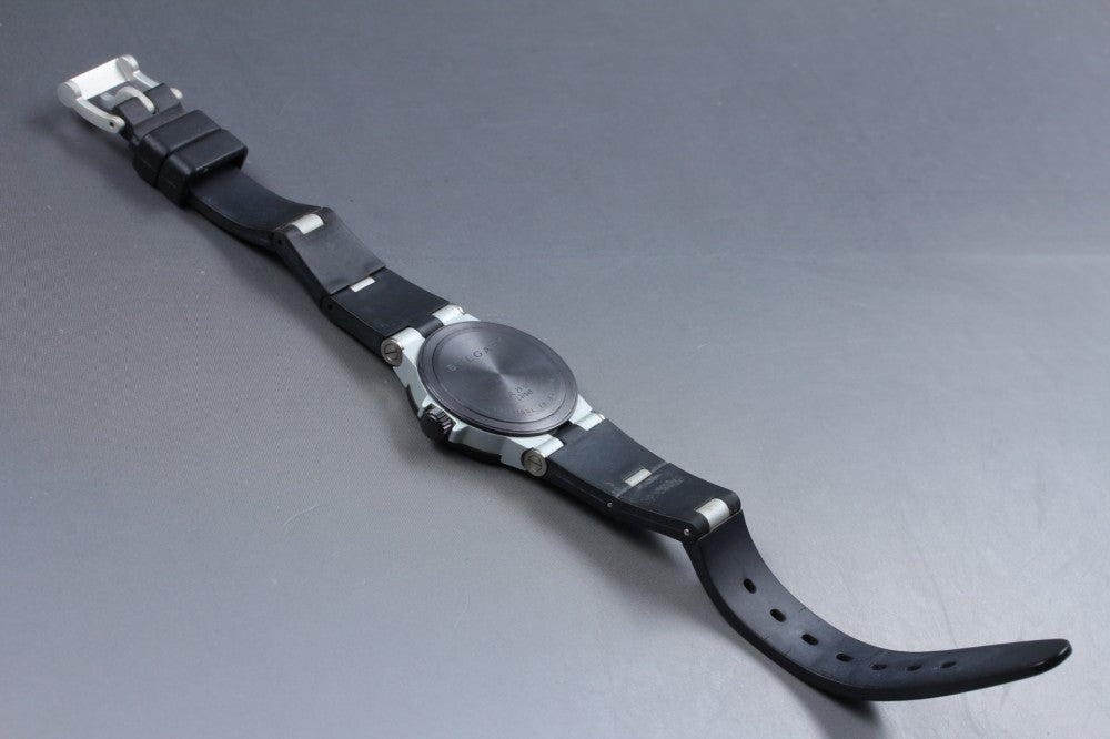 Near MINT BVLGARI Aluminum AL29TA Black Quartz 31.4mm Ladies Watch