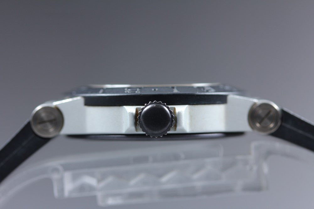 Near MINT BVLGARI Aluminum AL29TA Black Quartz 31.4mm Ladies Watch