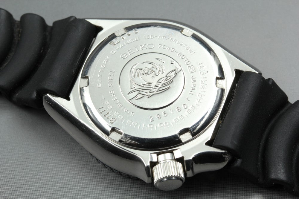 SEIKO 7C43-6010 Black Quartz 37.5mm Men's Watch 1992