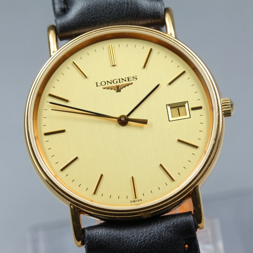 Near MINT LONGINES Grand Classic L4.636.2 Gold Quartz 33mm Men's Watch