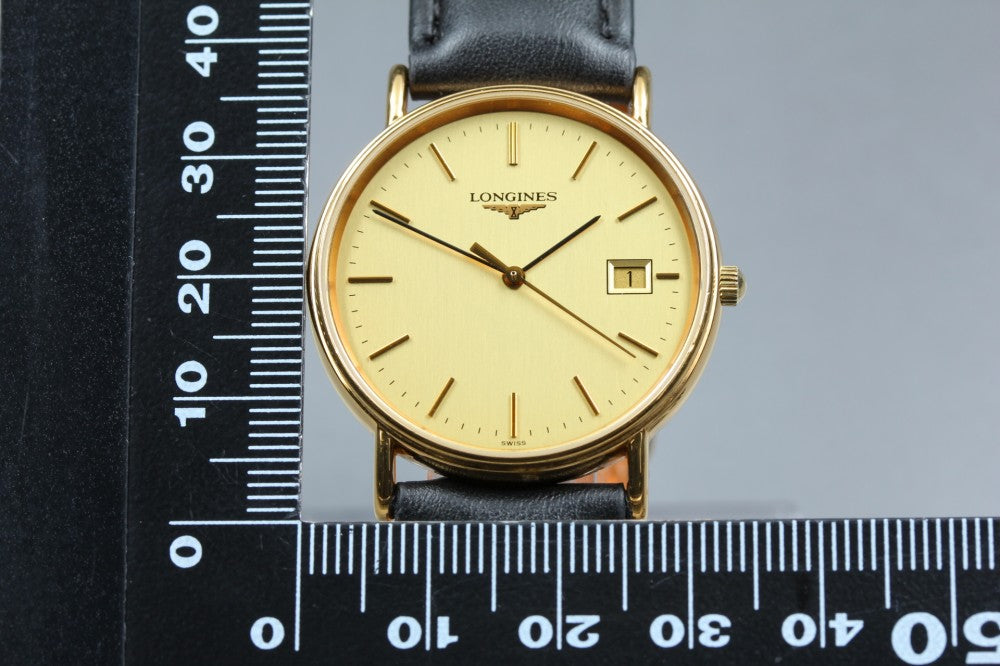 Near MINT LONGINES Grand Classic L4.636.2 Gold Quartz 33mm Men's Watch