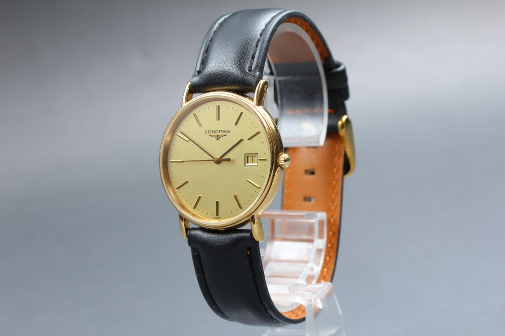Near MINT LONGINES Grand Classic L4.636.2 Gold Quartz 33mm Men's Watch