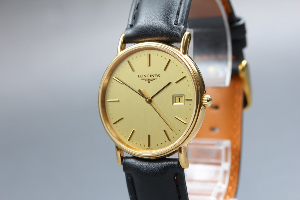 Near MINT LONGINES Grand Classic L4.636.2 Gold Quartz 33mm Men's Watch