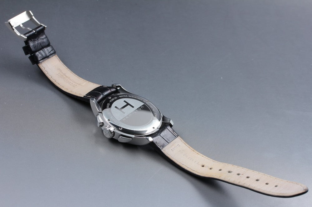 Near MINT HAMILTON Jazzmaster H326120 Black Quartz 43.6mm Men's Watch