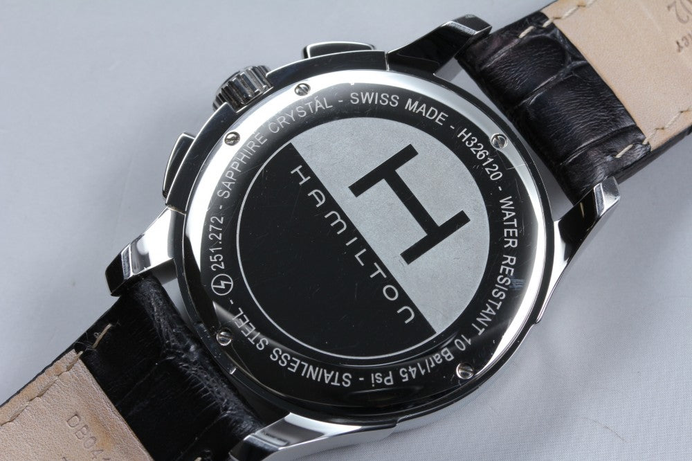 Near MINT HAMILTON Jazzmaster H326120 Black Quartz 43.6mm Men's Watch