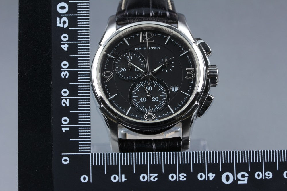 Near MINT HAMILTON Jazzmaster H326120 Black Quartz 43.6mm Men's Watch