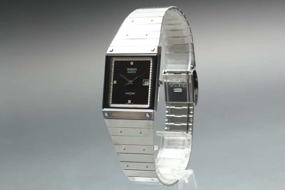 Near MINT RADO Diastar 129.0154.3 Black Quartz 27mm Ladies Watch