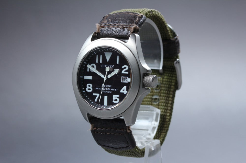 Near MINT CITIZEN Professional Master 7828-H09971 Black Eco-Drive 41mm Men's Watch