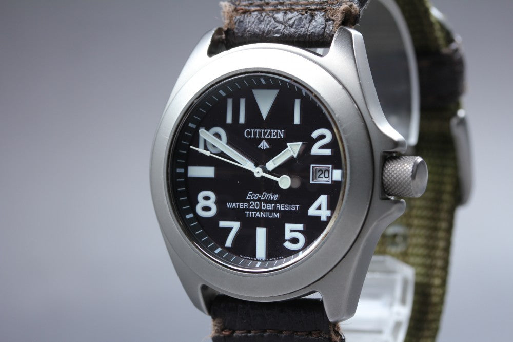 Near MINT CITIZEN Professional Master 7828-H09971 Black Eco-Drive 41mm Men's Watch