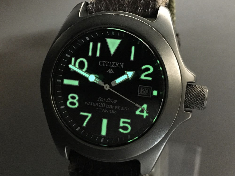 Near MINT CITIZEN Professional Master 7828-H09971 Black Eco-Drive 41mm Men's Watch