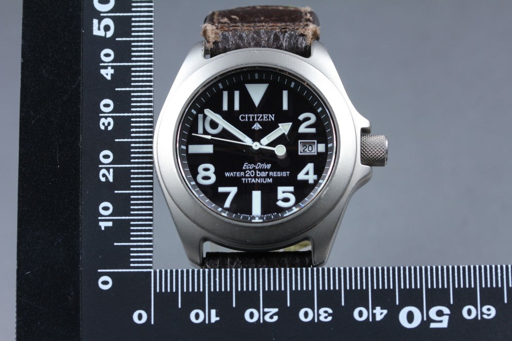 Near MINT CITIZEN Professional Master 7828-H09971 Black Eco-Drive 41mm Men's Watch