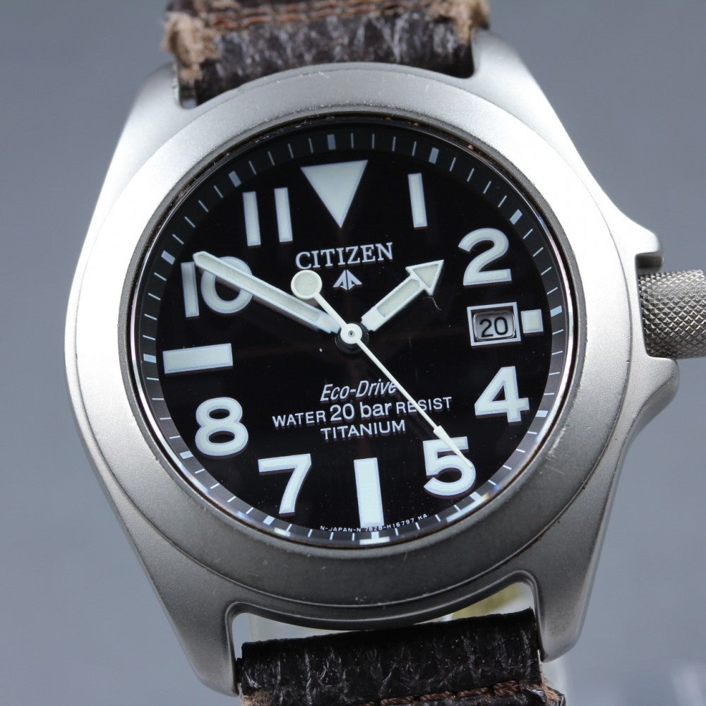 Near MINT CITIZEN Professional Master 7828-H09971 Black Eco-Drive 41mm Men's Watch