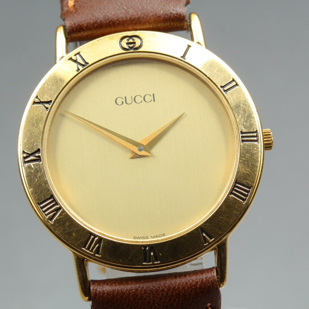 GUCCI 3000.2.M Gold Quartz 33mm Men's Watch